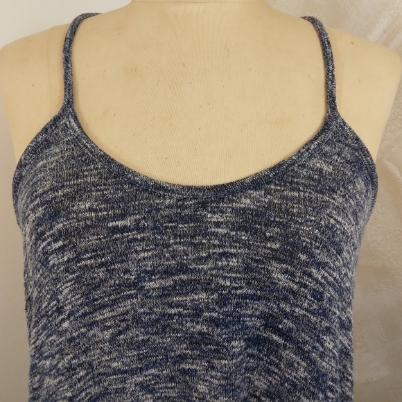 Size SP American Eagle Spaghetti Strap Sweater Dress Racer Back Heather Blue - Picture 2 of 7